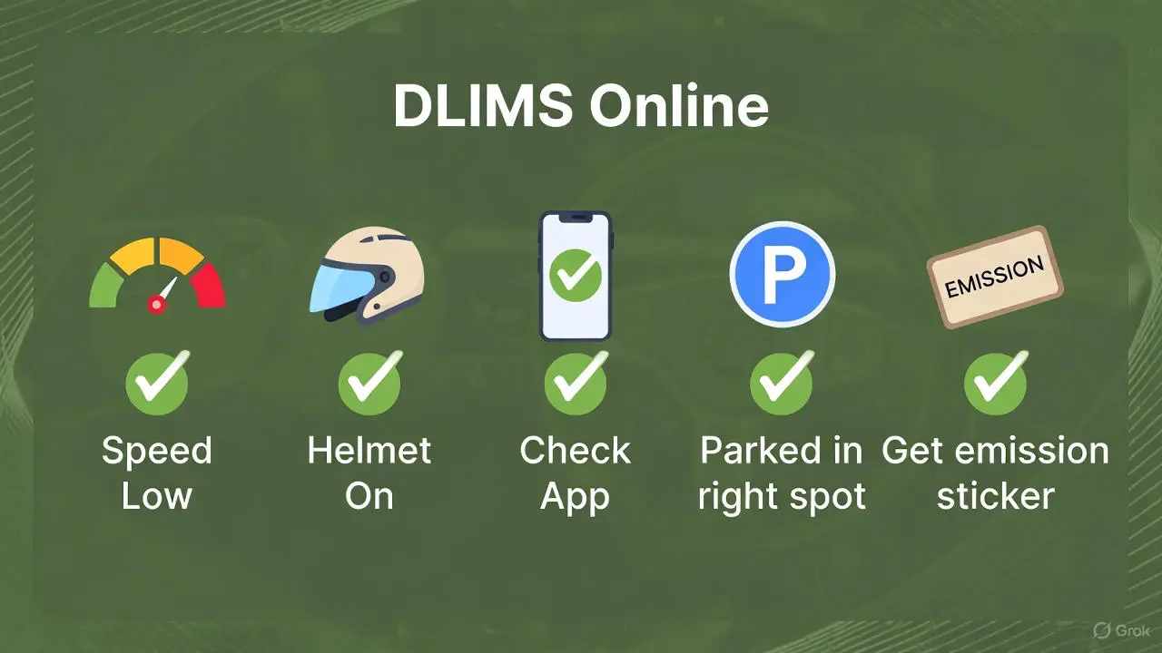 e challan punjab avoid fines checklist 2025 - keep speed low, helmet on, check app check, correct parking, emission sticker