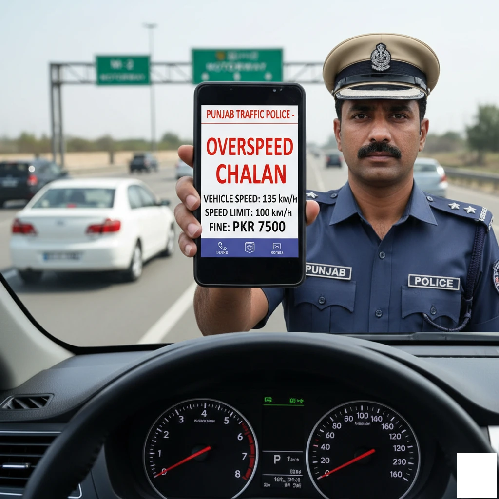 Overspeed Traffic Fine in Punjab