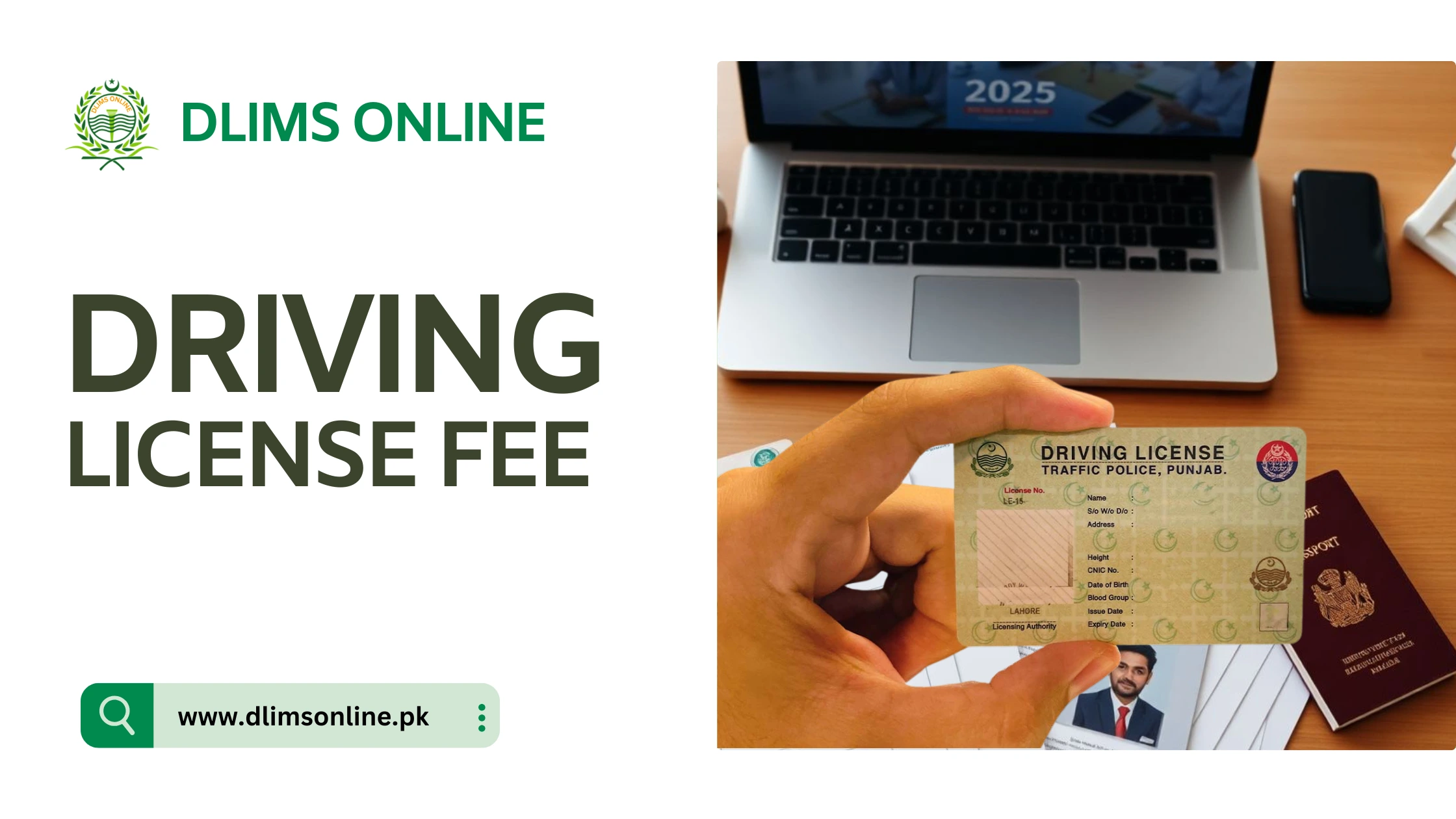 driving license fee in Punjab 2025