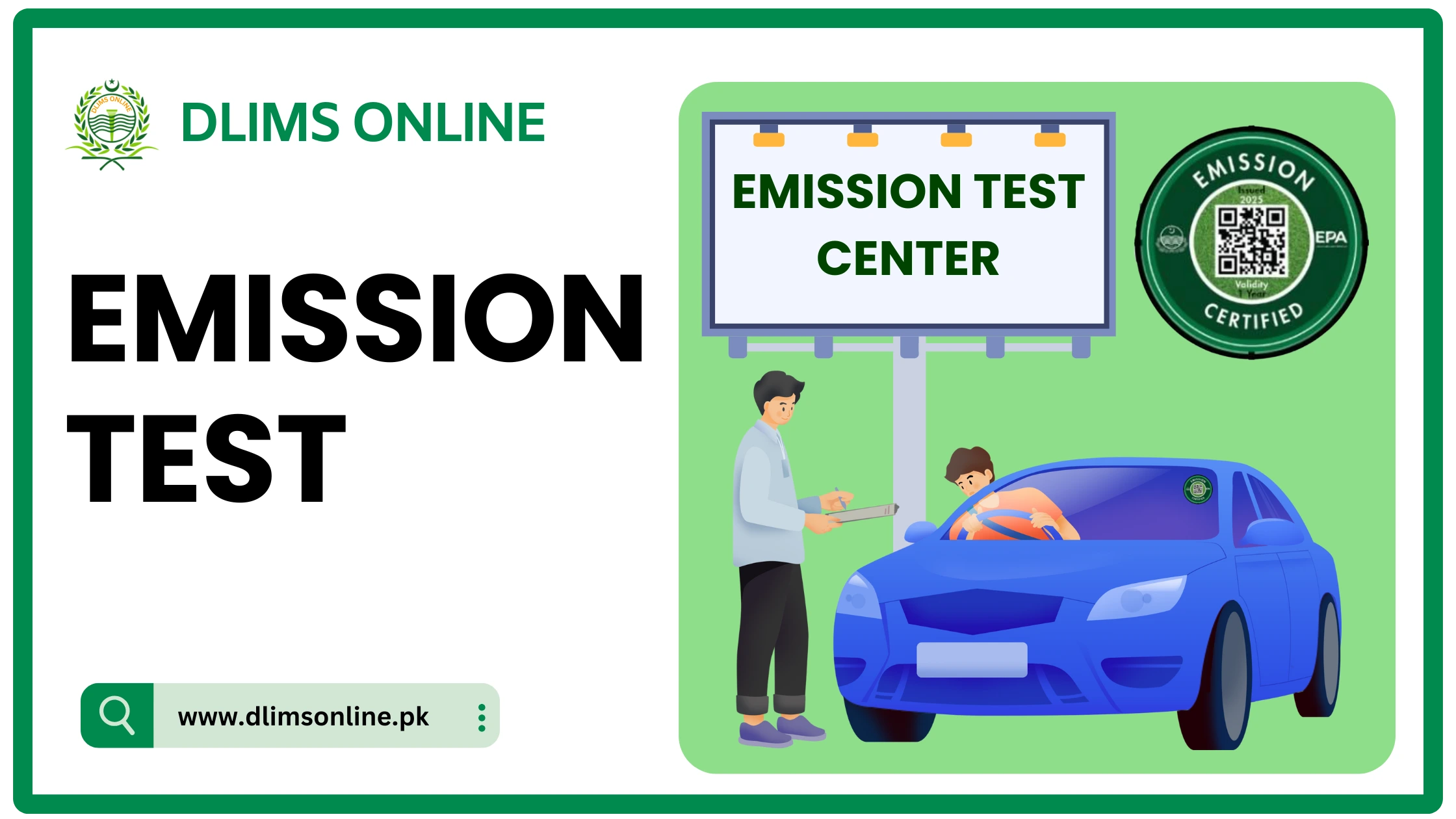 DLIMS Online Vehicle Emission Test Center Punjab Pakistan 2025
